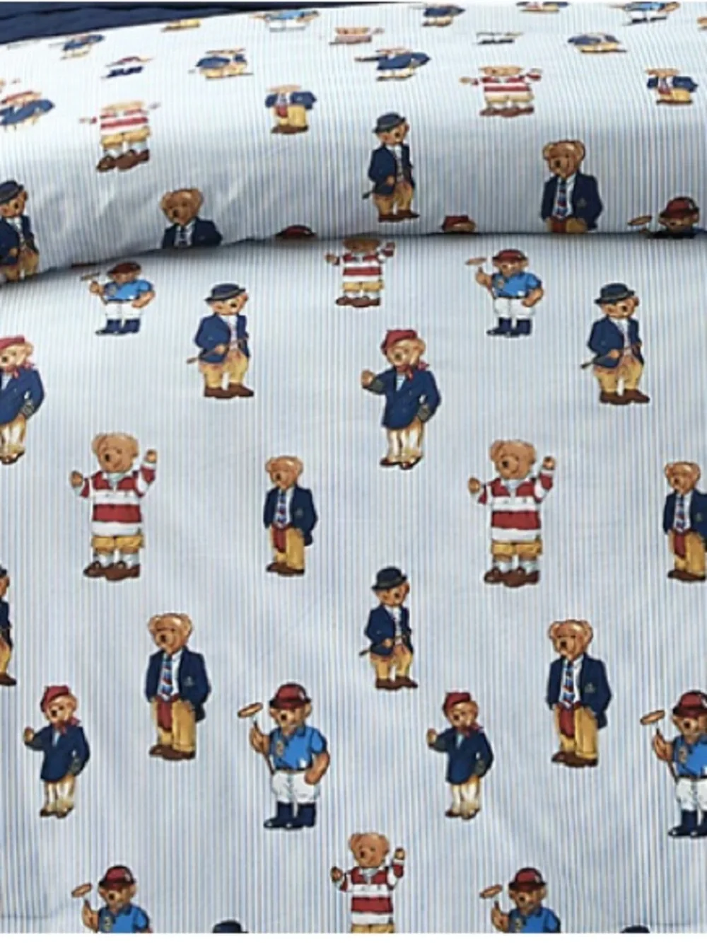Blue Polo Ralph Lauren Bear Pattern Comforter - Classic Navy Design